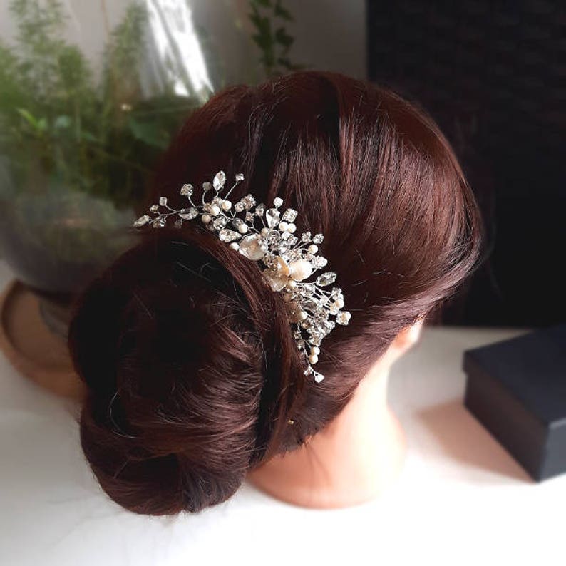 bridal hair accessories head band foe wedding silver crystal comb Pearl crystal hair vine comb hair comb for bride wedding hair pieces