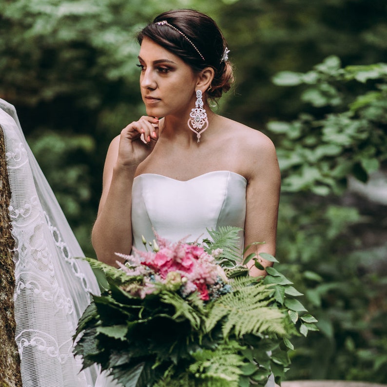 Statement Wedding Earrings Chandelier Long Soutache Earrings Etsy