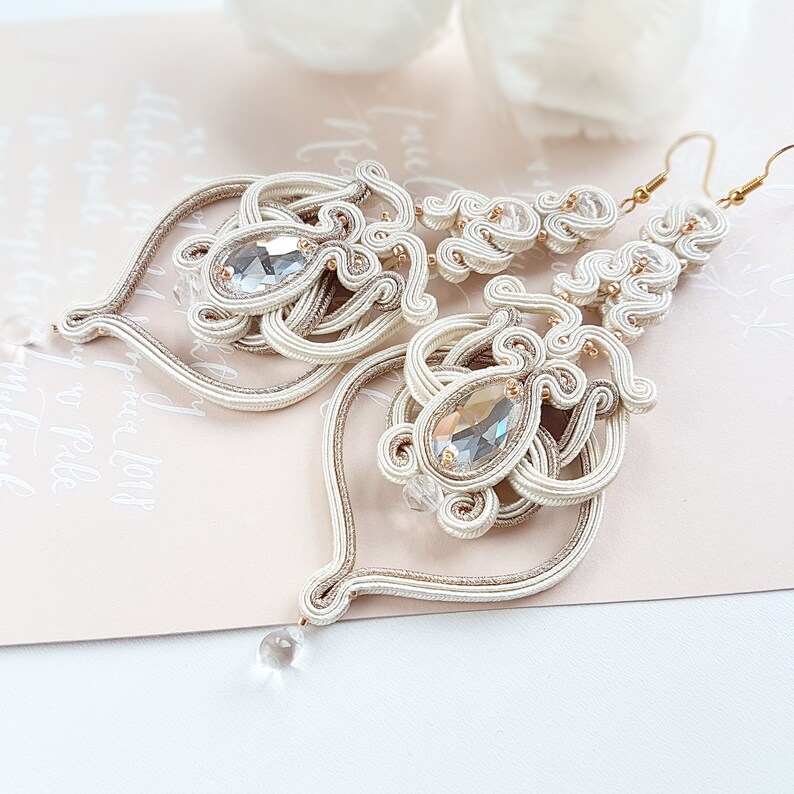 Boho Bridal Earrings Statement Wedding Earrings Dangle Etsy