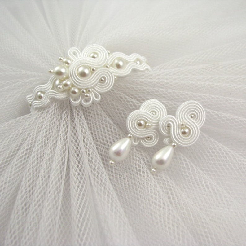 Gioielli da sposa per spose orecchini soutache e bracciale ...