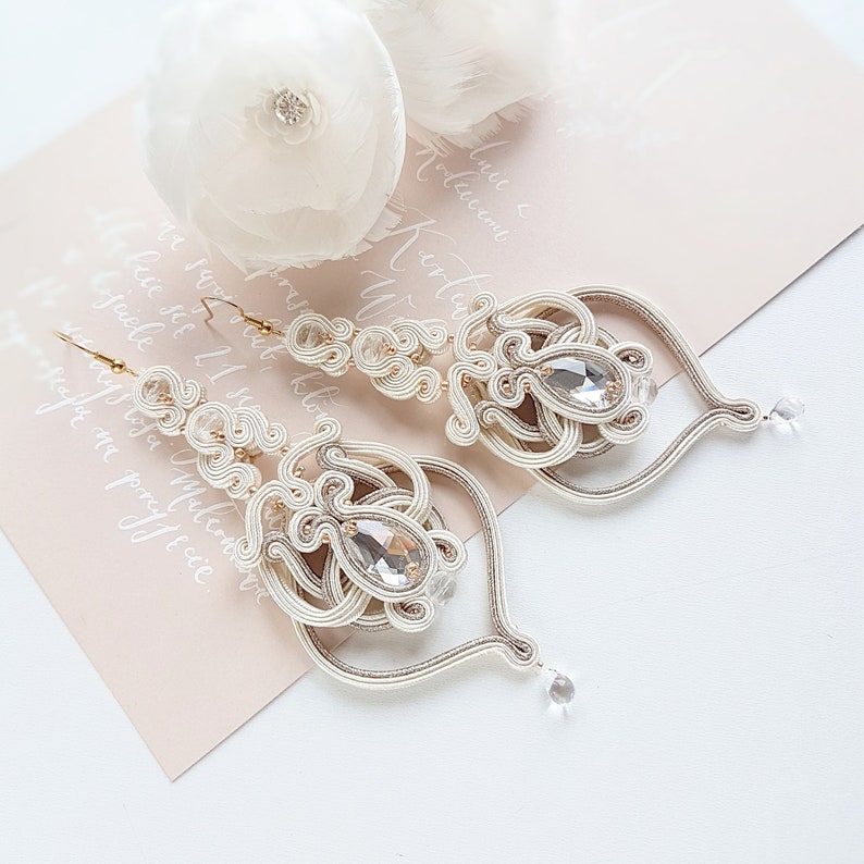 Boho Bridal Earrings Statement Wedding Earrings Dangle Etsy