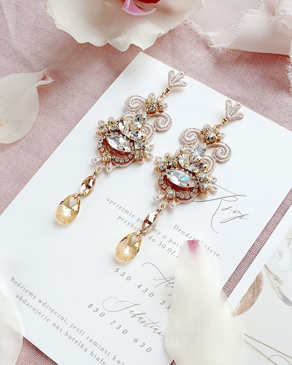 ELISABETTA | floral bridal earrings - TANIA MARAS BRIDAL