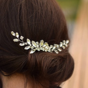 Silver Crystal Bridal Hair Comb – Wedding Hair Vine Headpiece