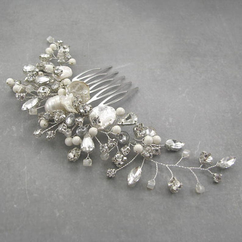 bridal hair accessories head band foe wedding silver crystal comb Pearl crystal hair vine comb hair comb for bride wedding hair pieces