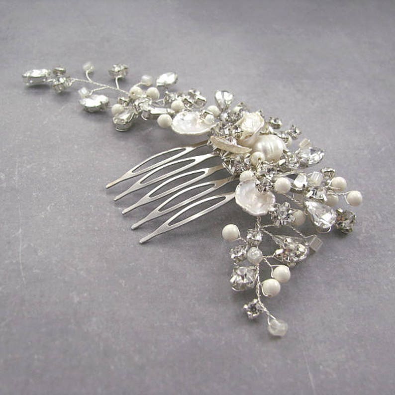 bridal hair accessories head band foe wedding silver crystal comb Pearl crystal hair vine comb hair comb for bride wedding hair pieces