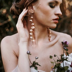 Pendientes De Gotas De Perlas De Oro De La Novia De Boho De Pendientes De Gotas De Perlas De Oro De La Novia De Boho De