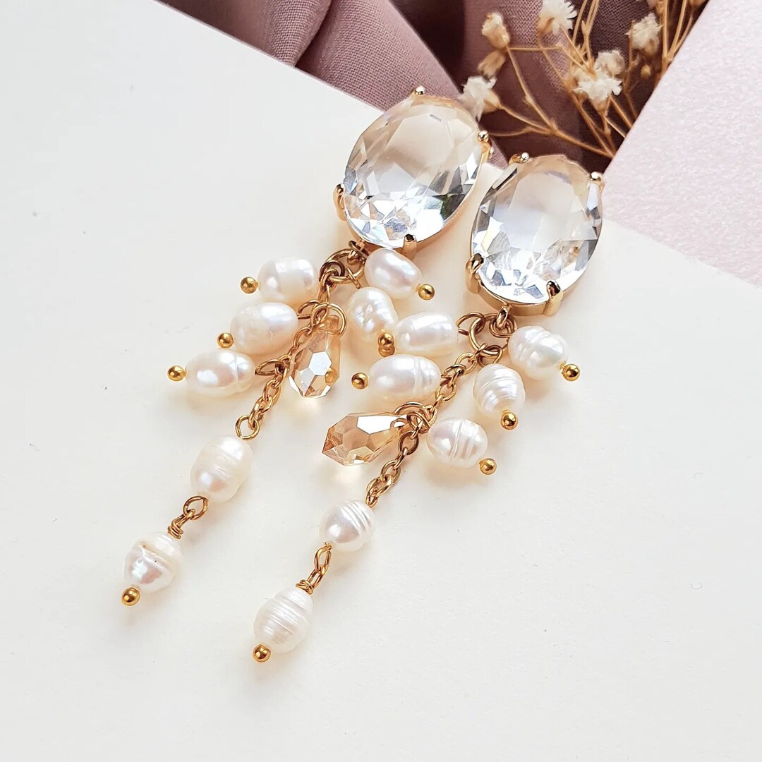 Orecchini Pendenti Con Perle Boho In Oro - Gioielli A Goccia Per Donna Sposa - W WEILIRIAN - 3