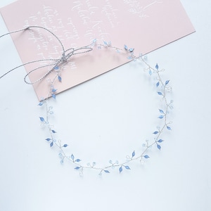 Pezzo di capelli da sposa blu polveroso per la sposa