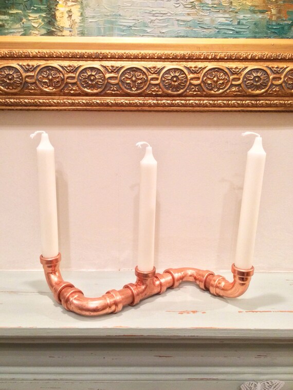 Items similar to Copper pipe candle holder on Etsy