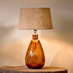 Baba Burnt Amber Glass Lamp - Small Tall
