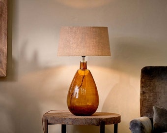 Baba Burnt Amber Glass Lamp - Large Tall