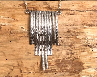 Large Engraved Metal Pendant Necklace - Stunning!!