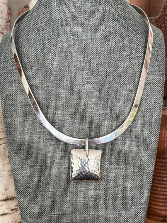 Silpada Sterling Silver Choker and Hammered Puffy 