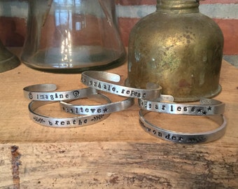 Hand Stamped Pewter Cuff - Assortment or Customize!