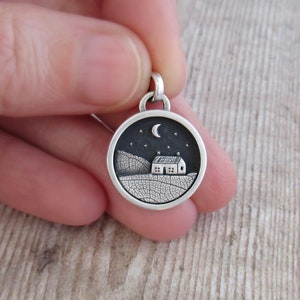 Little Crofters Cottage Pendant Necklace, Handmade in Recycled Sterling Silver