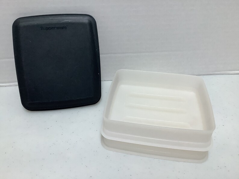 Tupperware 3 Piece Stackable Hot Dog House Keeper Set in Black Etsy