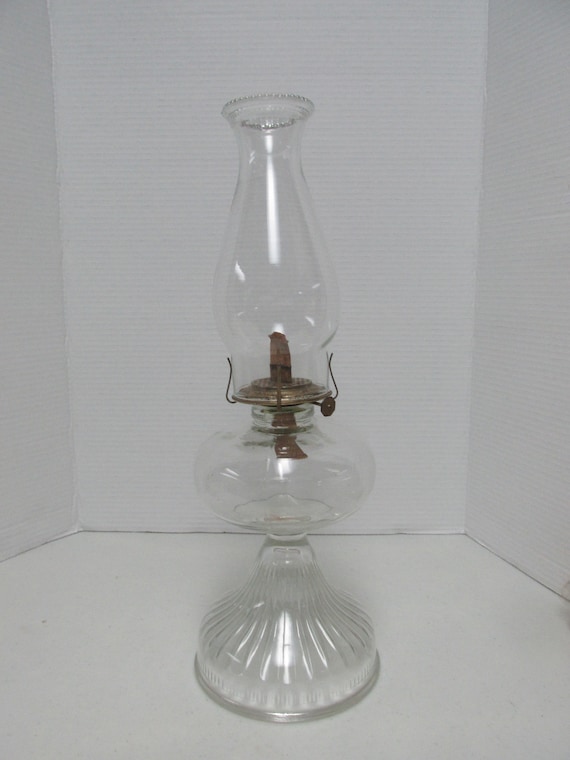 Vintage P A Kerosene Oil Lamp With Brass Eagle Burner Approx. 9