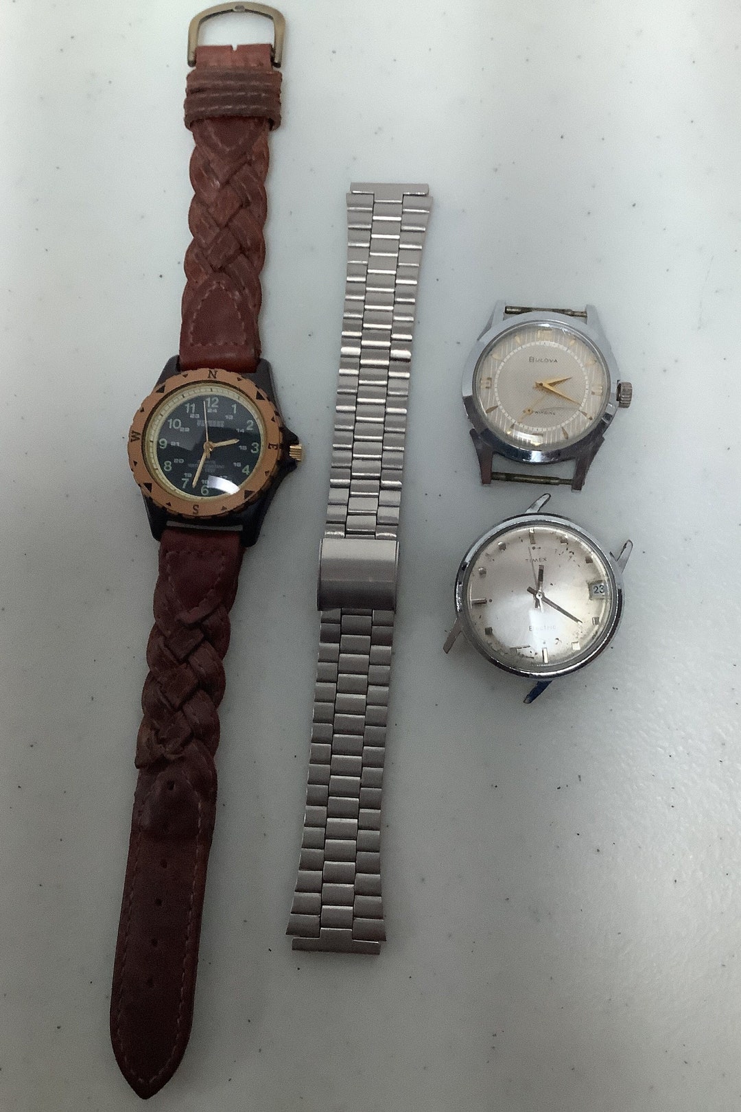 Vintage Mens Watch Faces and Bands for Parts or Repair Etsy