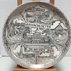 Massachusetts The Bay State Souvenir Plate