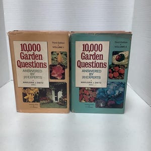 Vintage Set of Books: 10,000 Garden Questions Answered by 20 Experts, Third Edition, Volumes 1 & 2, 1974, Hardcover with Dust Jacket