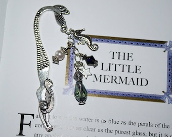 Mermaid Metal Bookmark - Silver Charm Plated - Book Accessories - Readers Bookmark Gift - Small Mermaid Gifts