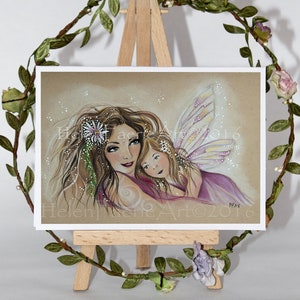 Fairy Art Card Motherhood Daughter New Mummy Celebration Wall Art Print Ready To Frame All Occasion Card Mother Daughter Gift image 1