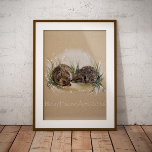 Hedgehog Wall Art Print Wild Animal Woodland Home Decor Natuurliefhebber Geschenken Klaar om te framen Handgemaakte wenskaart Kwekerij Poster afbeelding 1