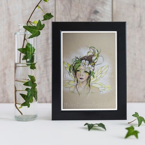 Woodland Fairy Art Print Ready to Frame Garden Tree Forest Nursery Print Flower Blossom Fairies Hawthorn Tree image 1