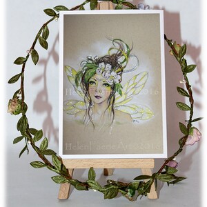 Woodland Fairy Art Print Ready to Frame Garden Tree Forest Nursery Print Flower Blossom Fairies Hawthorn Tree image 3