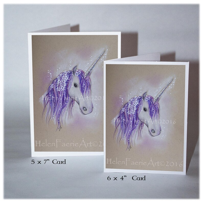 Unicorn Art Print Birthday Greeting Card Home Wall Poster Magical Fantasy Art Occasion Cards Mythical Creatures Nursery Decor image 4