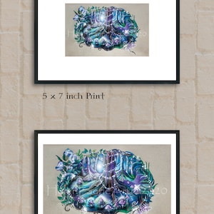 If You See A Fairy Ring Art Print Enchanted Poster Forest Illustration Fairy Lights Greeting Card Nursery decor Ready To Frame image 5