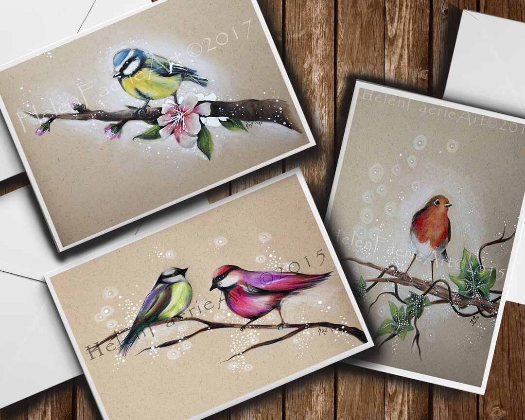 Garden Bird Art Print - Robin Redbreast - Greeting Card - British Birds ...
