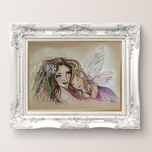 Fairy Art Card Motherhood Daughter New Mummy Celebration Wall Art Print Ready To Frame All Occasion Card Mother Daughter Gift image 3