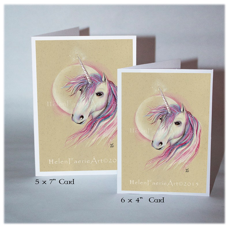 Unicorn Art Print Mythical Print Sets Illustration Wall Poster Nursery Decor Ready to Frame Greeting Card Set Fantasy Creatures image 2