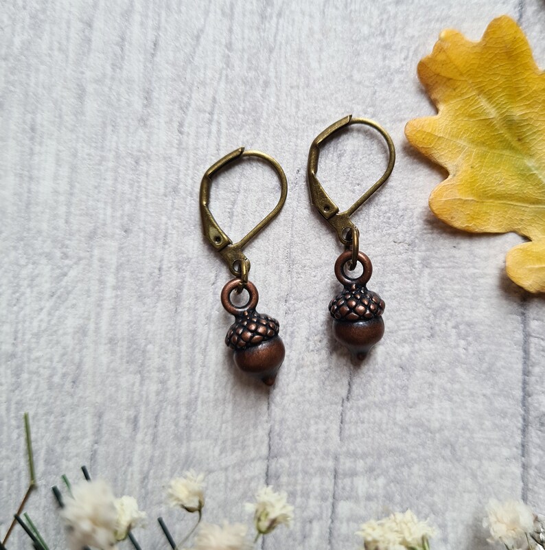 Acorn Woodland Drop Earrings English Oak Tree Pine Cones Bronze Jewellery Forest Magical Lover Celtic Symbols British Trees Love ACORN - BRONZE (S)