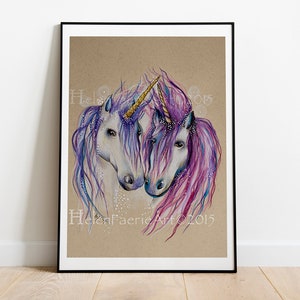 Unicorn Art Print Mythical Print Sets Illustration Wall Poster Nursery Decor Ready to Frame Greeting Card Set Fantasy Creatures image 8