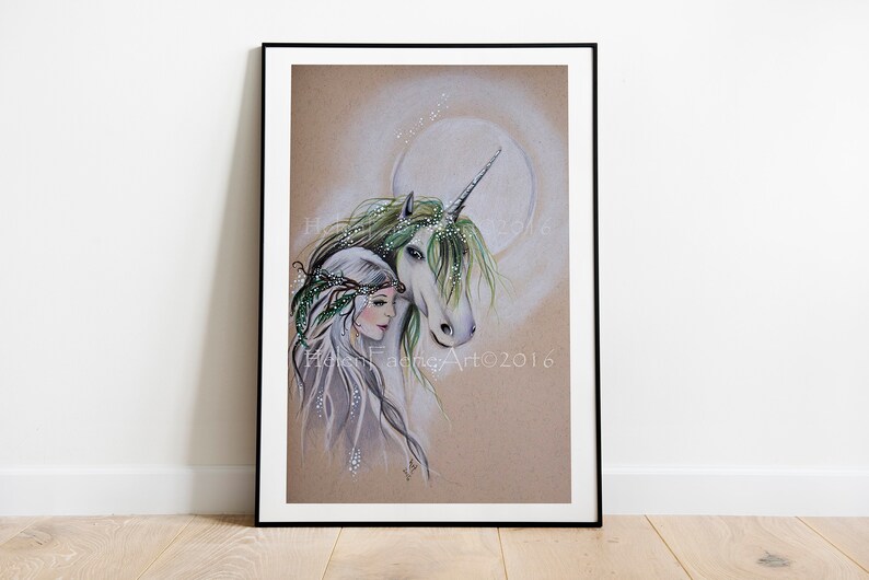 Unicorn Art Print Mythical Print Sets Illustration Wall Poster Nursery Decor Ready to Frame Greeting Card Set Fantasy Creatures image 6