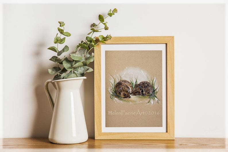 Hedgehog Wall Art Print Wild Animal Woodland Home Decor Nature Lover Gifts Ready to Frame Handmade Greeting Card Nursery Poster image 7
