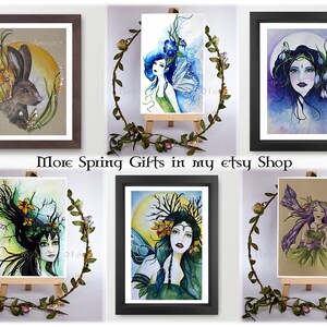 Woodland Fairy Art Print Ready to Frame Garden Tree Forest Nursery Print Flower Blossom Fairies Hawthorn Tree image 9