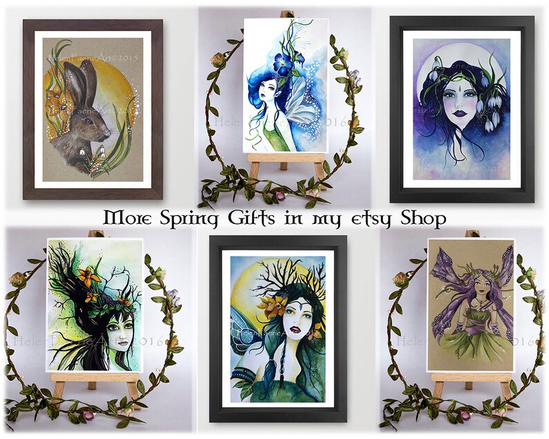 Woodland Fairy Art Print Ready to Frame Garden Tree Forest Nursery Print Flower Blossom Fairies Hawthorn Tree image 9