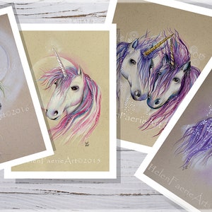 Unicorn Art Print Birthday Greeting Card Home Wall Poster Magical Fantasy Art Occasion Cards Mythical Creatures Nursery Decor image 6