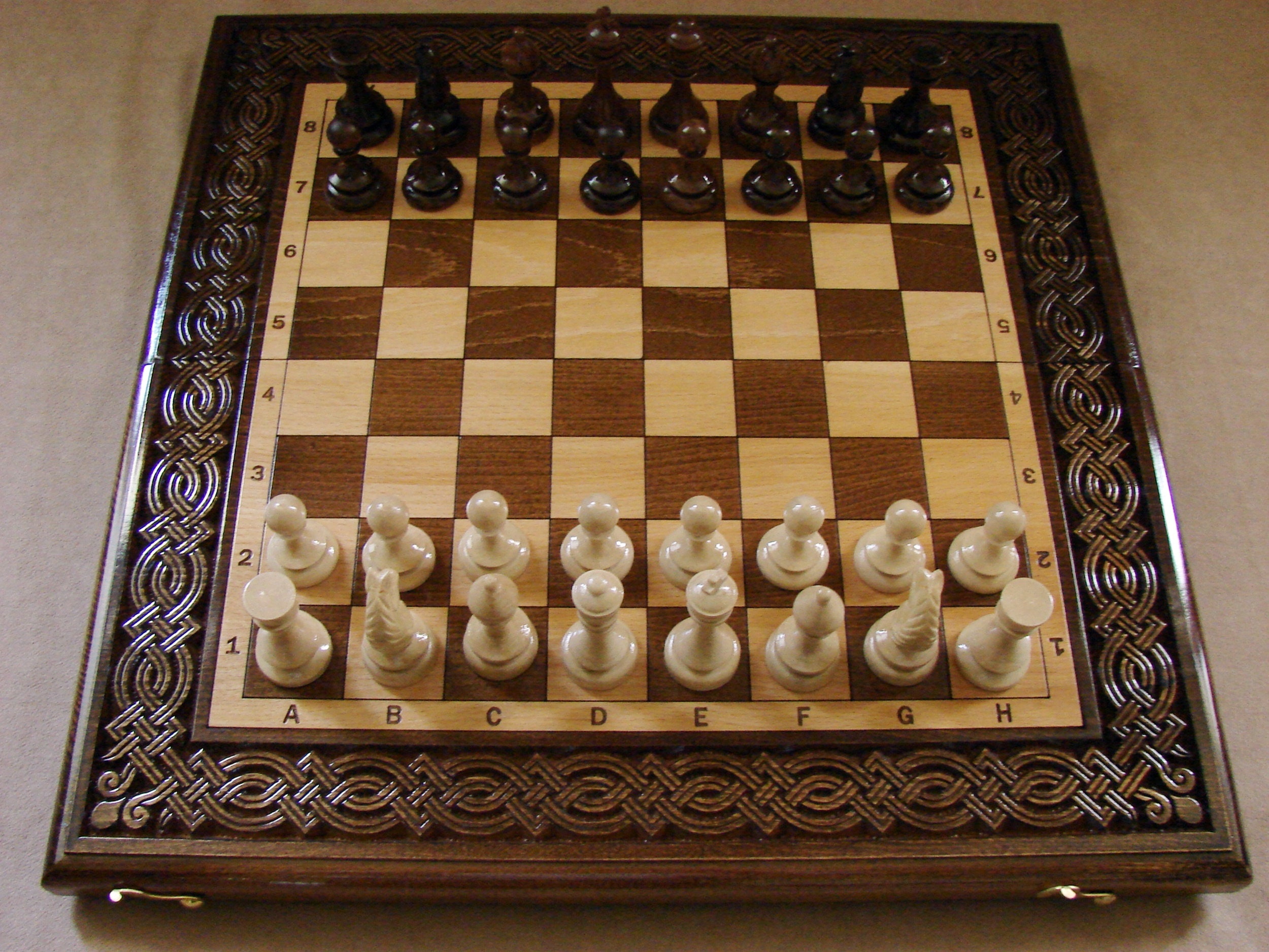 Wooden Chess Board Hand Carved with pieces Handmade Wooden Etsy
