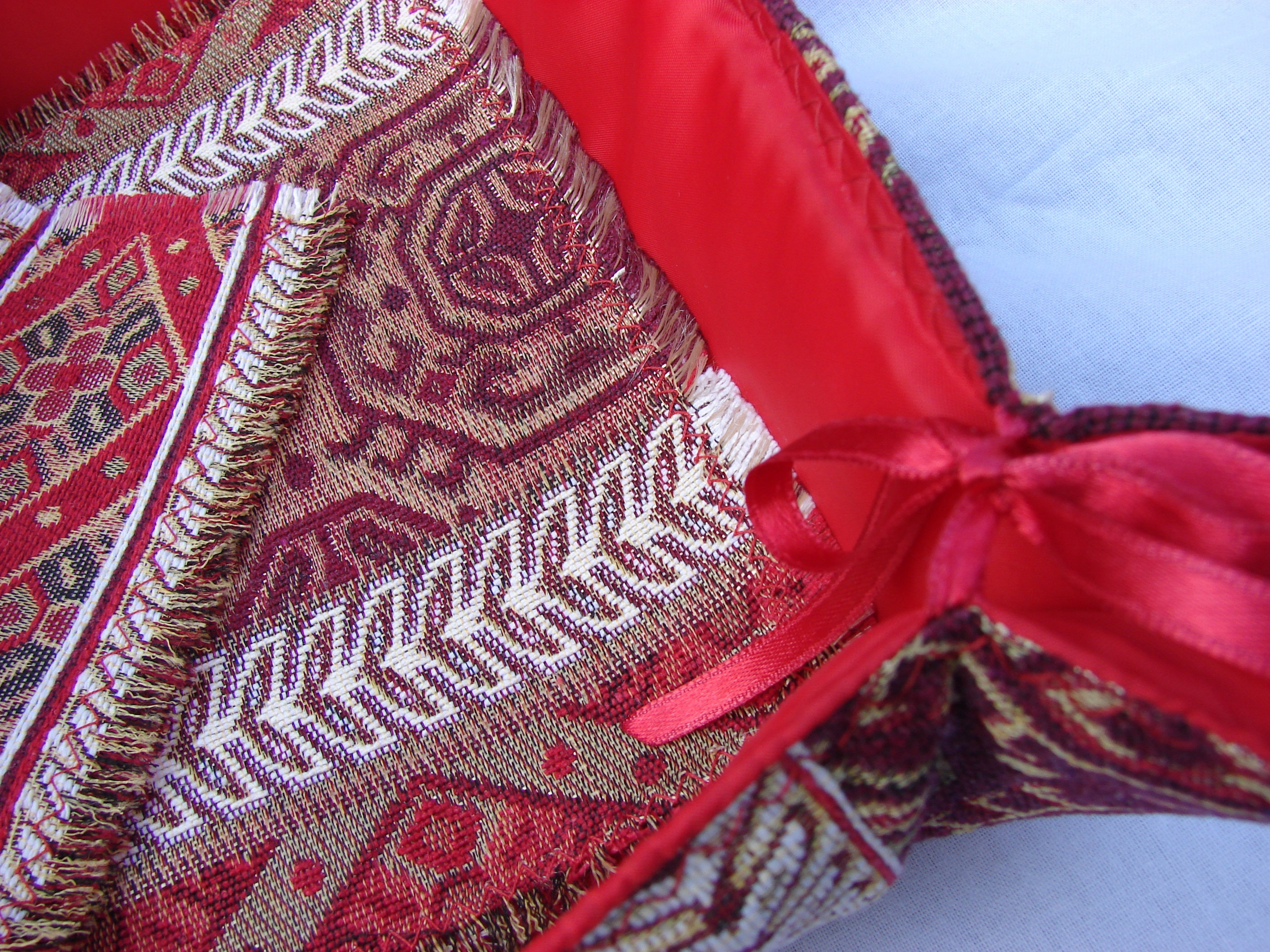 Handmade Fabric Bread Basket With Cover Armenian Carpet Etsy