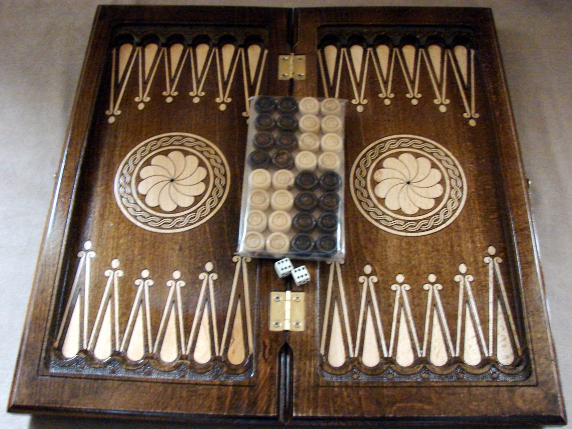 Wooden Chess Board Hand Carved with pieces Handmade Wooden Etsy