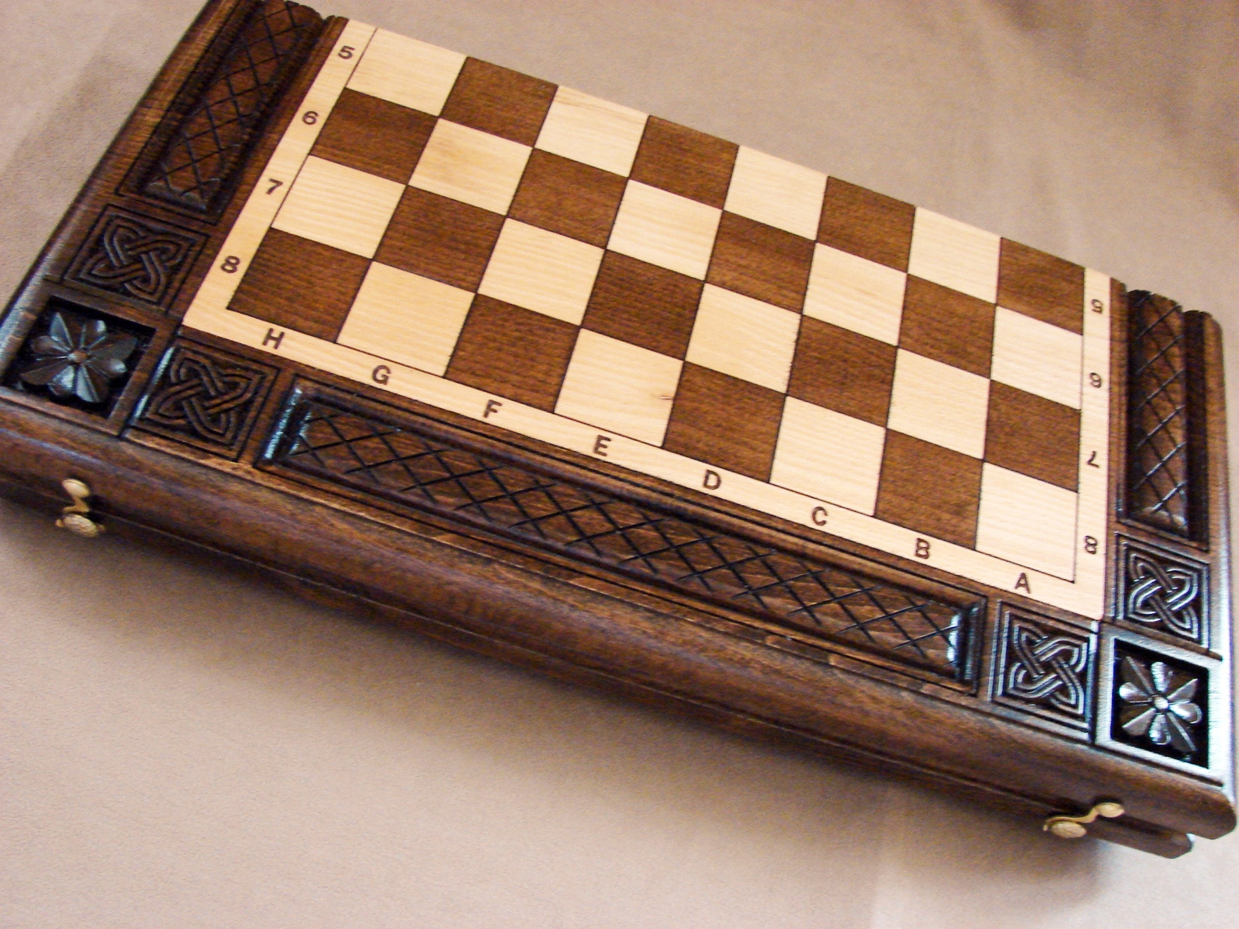 Chess Board Set made of Wood 3 in 1 Handmade Wooden Chess Etsy