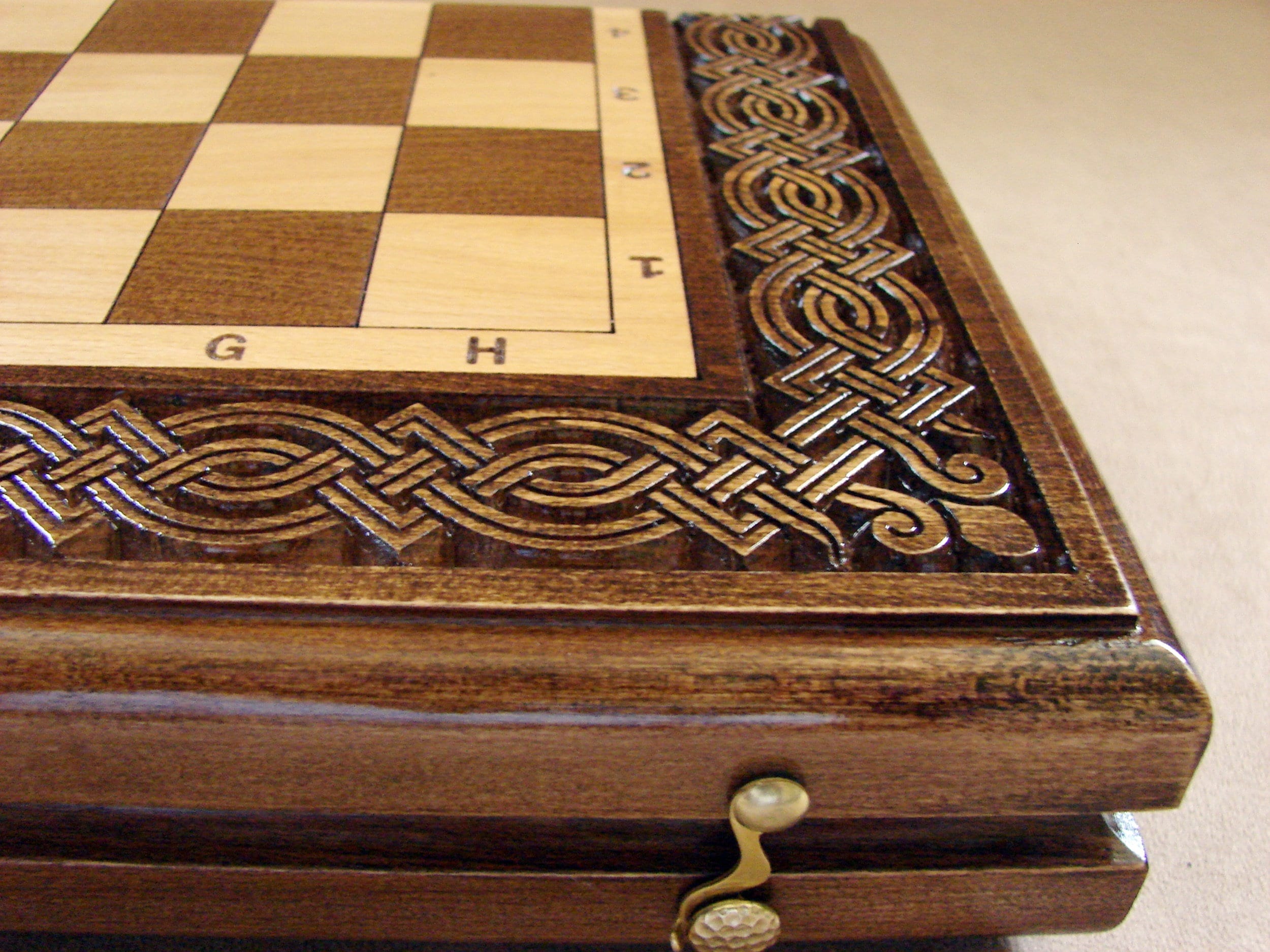Wooden Chess Board Hand Carved with pieces Handmade Wooden Etsy