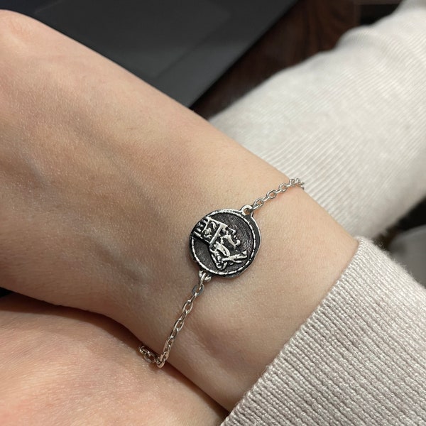 Bracelet Tigran the Great King of Armenia Sterling Silver 925, Tigran Mets Coin, Armenian Symbol  - Armenian Jewelry, Gift for Her