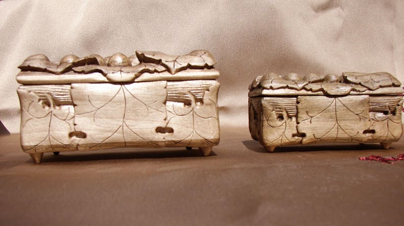 Wedding Gift Armenian Handmade S and M size Wooden Jewelry Box Grapes Hand Carved Jewelry Chest Storage Ring Box Gift For Her Keepsake Box