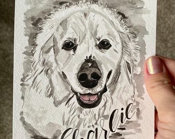 Pet Portrait, Watercolor Pet Portrait, Animal Painting, Dog Portrait, Cat Portrait, Watercolor Pet Painting