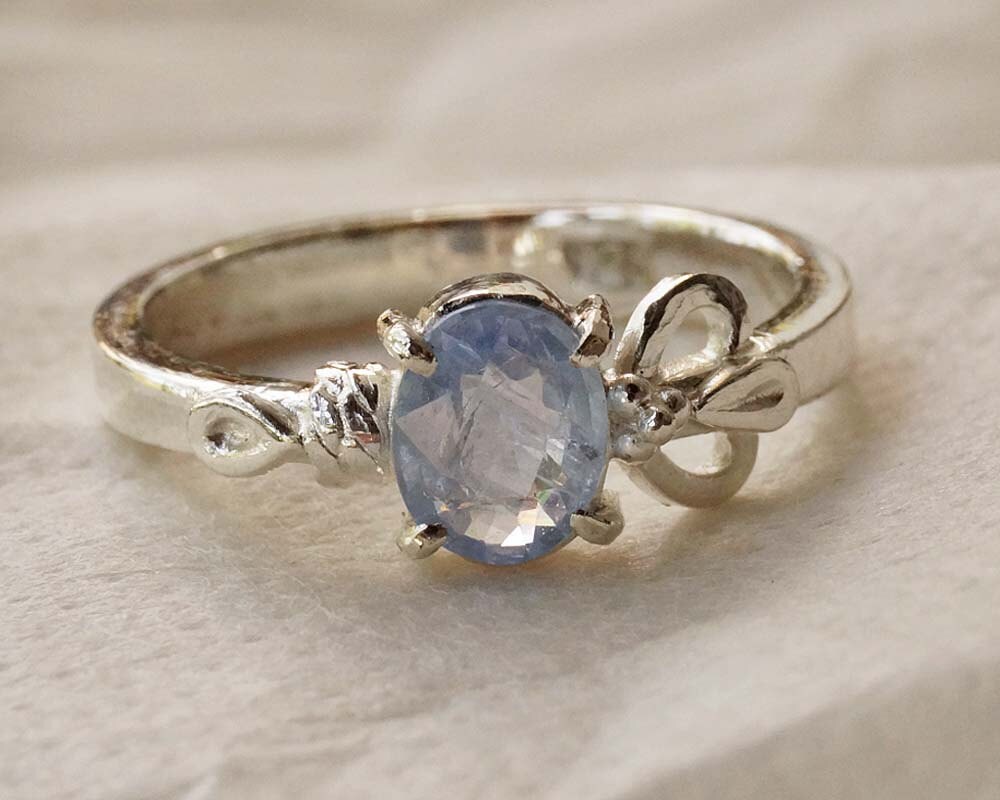 Sapphire Engagement Ring Sapphire Ring Sterling Silver Ring | Etsy